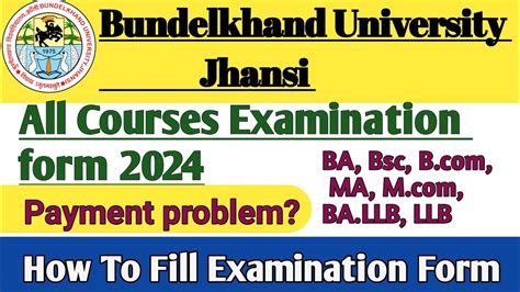 bujhansi examination form|bu jhansi exam form college.